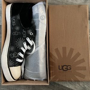 UGG Australia Vintage Fur Sneakers for Women, Size 11 - Black/Grey New In Box